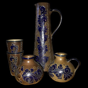 1985 Paul Kruft SIGNED PITCHER AND VASE SET